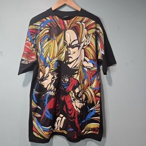 Vtg 1994 aop Dragon Ball Z Goku Gohan Character T Shirt Size XL Anime